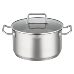 Cacerola alta de acero inoxidable con tapa de cristal Expertiso Rösle