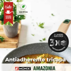 Cacerola antiadherente baja Amazonia Monix