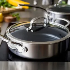 Cacerola baja cerámica con exterior acero inoxidable Premiere GreenPan