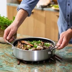 Cacerola baja cerámica con exterior acero inoxidable Premiere GreenPan