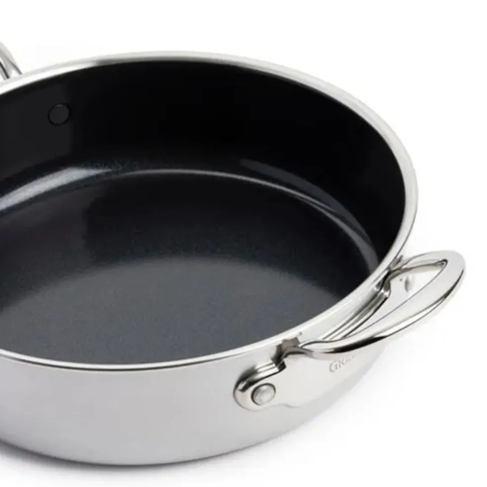 Cacerola baja cerámica con exterior acero inoxidable Premiere GreenPan