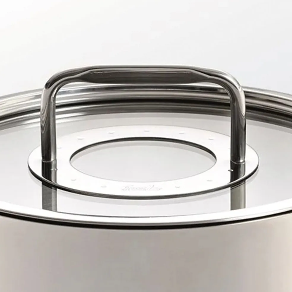 Cacerola 20cm de acero inox con tapa de cristal Bonn Fissler