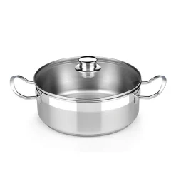 Cacerola de acero inoxidable con tapa de cristal Profesional BRA