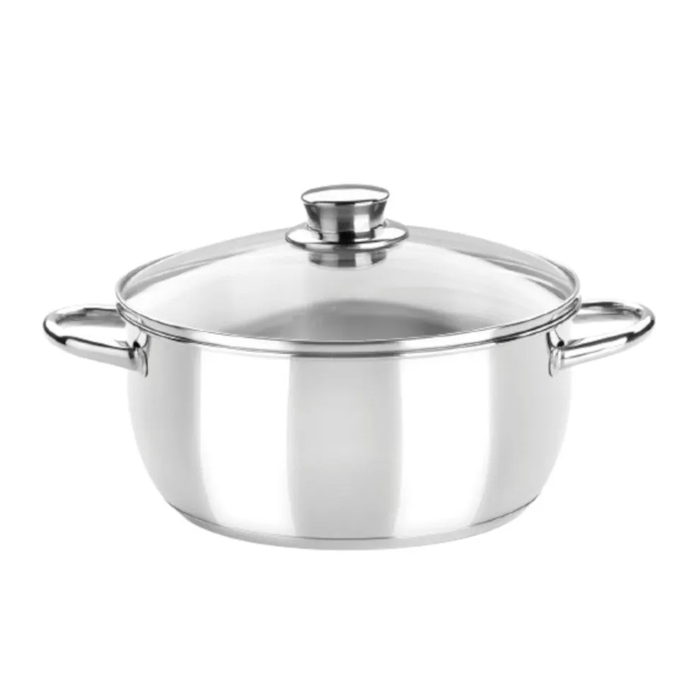 Cacerola de acero inoxidable con tapa cristal Optima Monix