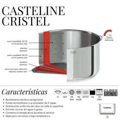 Cacerola y sauté de acero inoxidable multicapa Casteline Cristel
