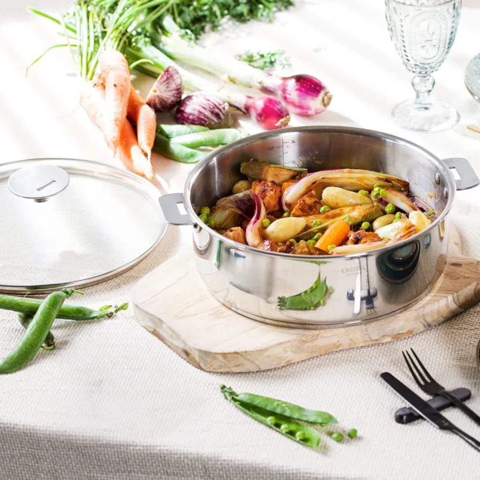 Cacerola y sauté de acero inoxidable multicapa Casteline Cristel