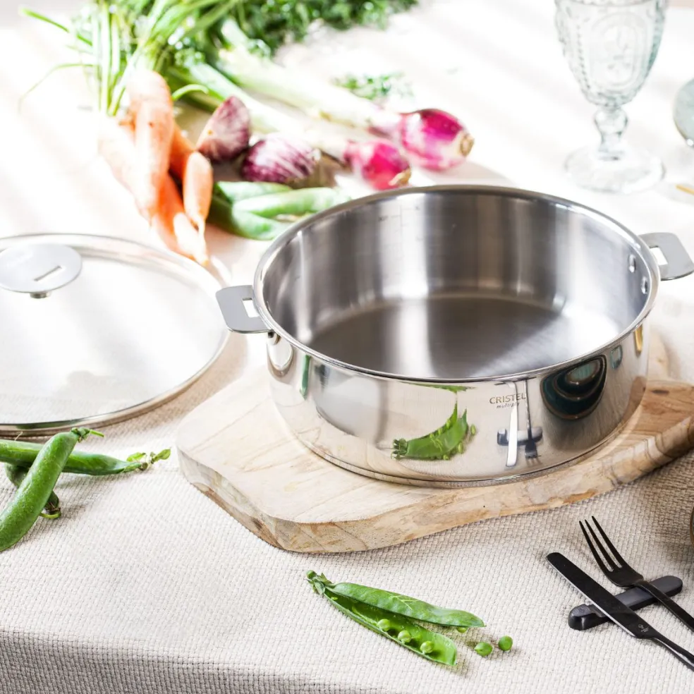 Cacerola y sauté de acero inoxidable multicapa Casteline Cristel