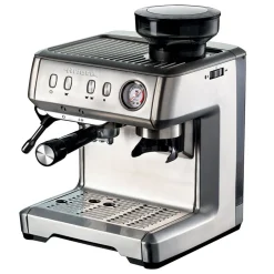 Cafetera Espresso de metal con molinillo de café y monodosis Ariete
