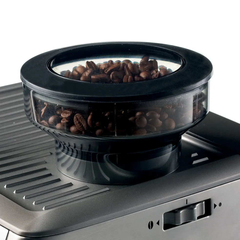 Cafetera Espresso de metal con molinillo de café y monodosis Ariete