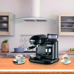 Cafetera Espresso Moderna con molinillo Ariete