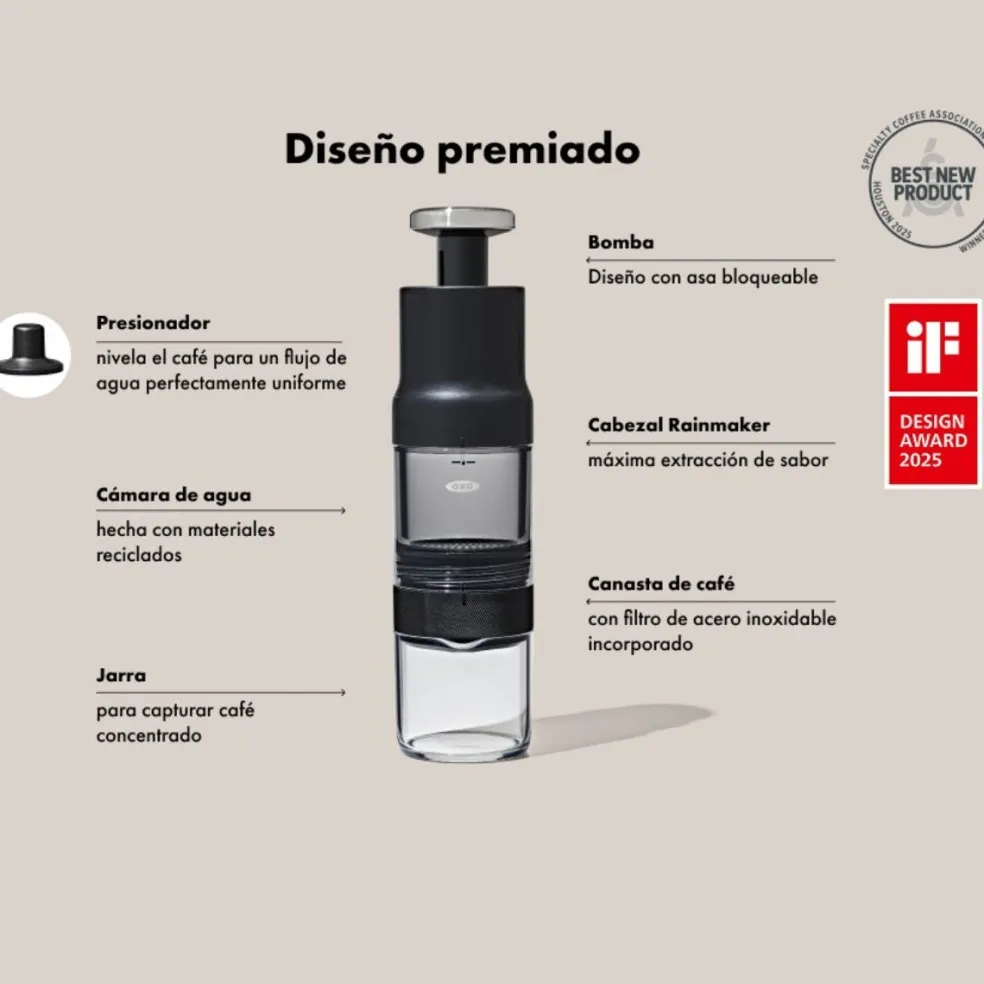 Cafetera portátil manual para café caliente y cold brew Rapid Brewer OXO