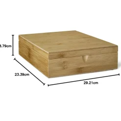 Caja de té de bambú con 9 compartimentos Bredemeijer