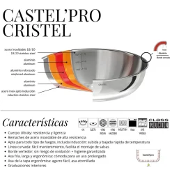 Cazo de acero inoxidable 5-Ply Castel'Pro Cristel
