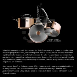 Cazuela baja de cobre con tapa Prima Matera De Buyer (inducción)