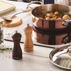 Cazuela de cobre Inocuivre con asas y tapa de inox De Buyer