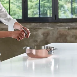 Cazuela de cobre Inocuivre con asas y tapa de inox De Buyer