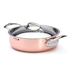 Cazuela de cobre Inocuivre con asas y tapa de inox De Buyer