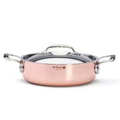 Cazuela de cobre Inocuivre con asas y tapa de inox De Buyer
