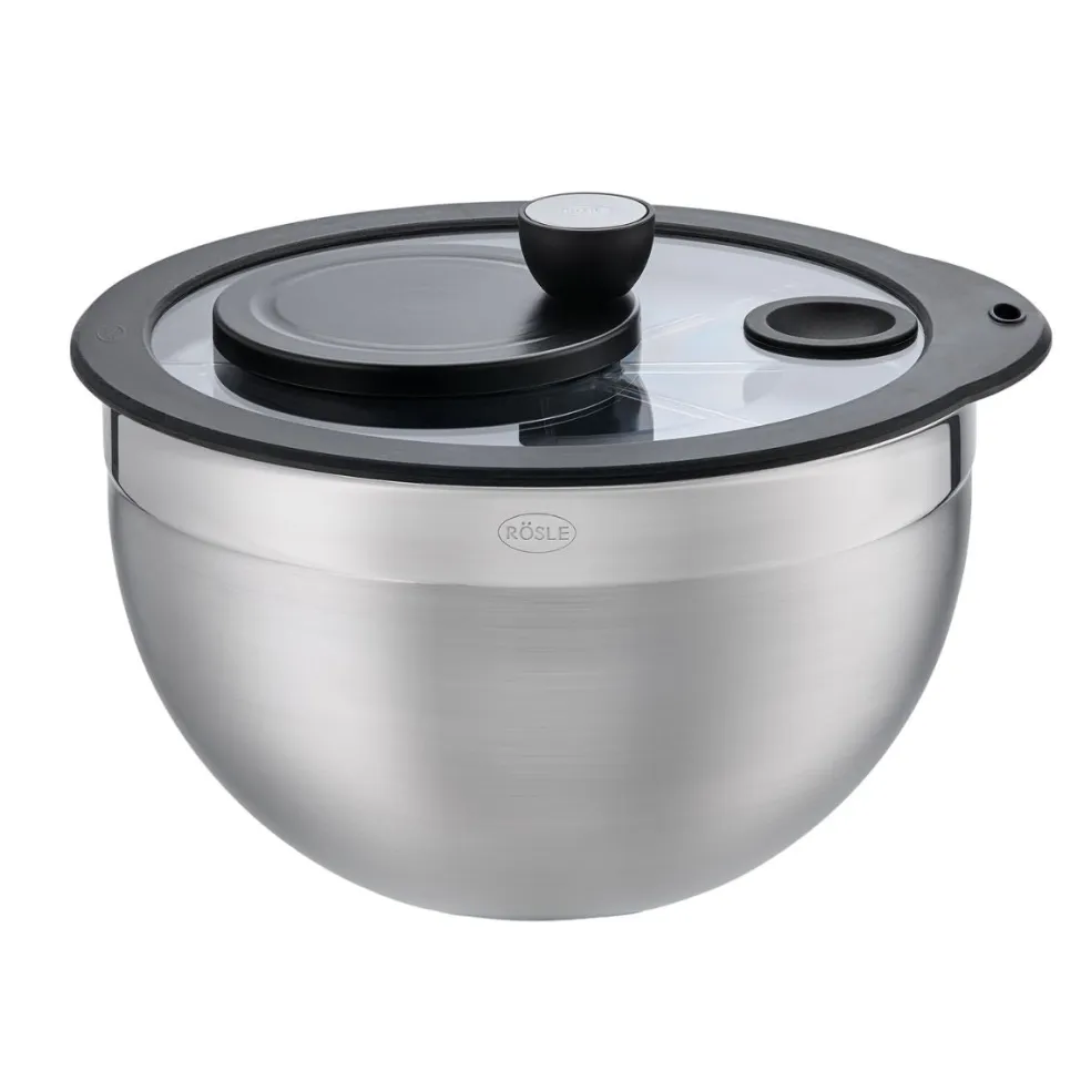 Centrifugadora de acero inoxidable con tapa de vidrio Rösle