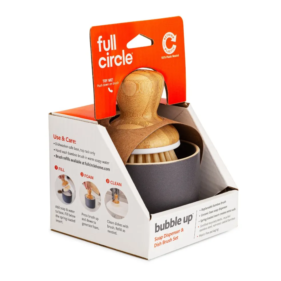 Cepillo para vajilla con base cerámica Bubble Up Full Circle