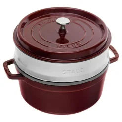 Cocotte de hierro fundido con vaporera de inox Staub