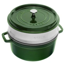 Cocotte de hierro fundido con vaporera de inox Staub