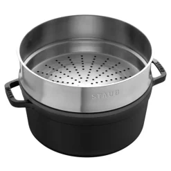 Cocotte de hierro fundido con vaporera de inox Staub