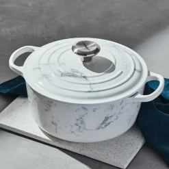 Cocotte de hierro White Marble Le Creuset (Edición Limitada)