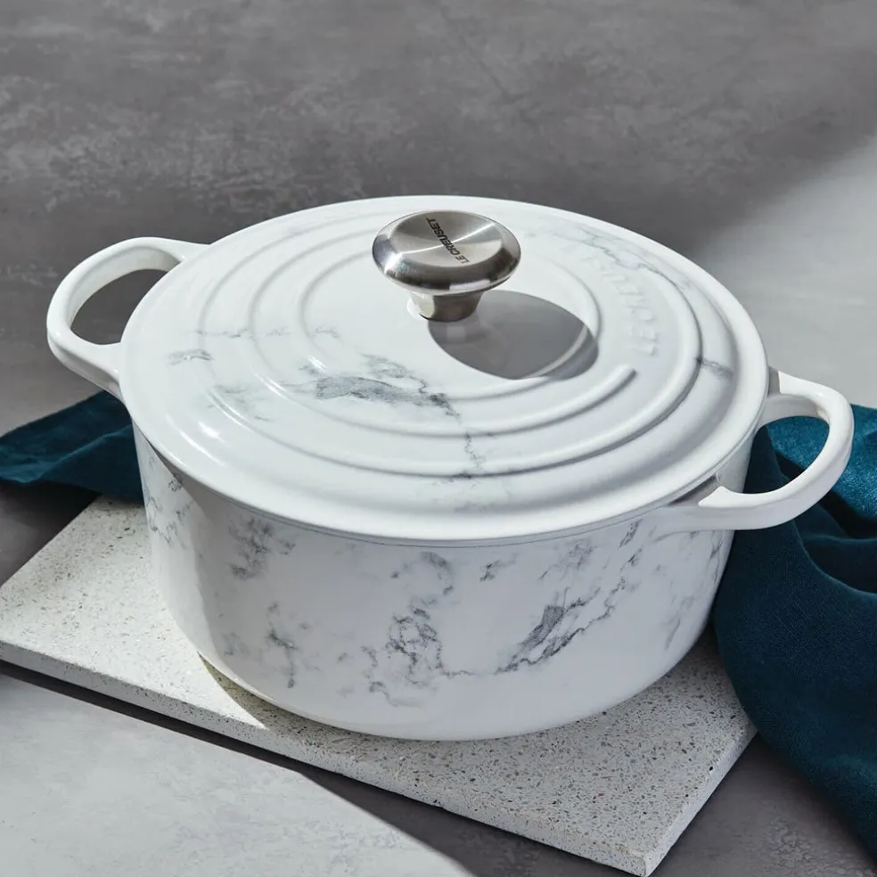 Cocotte de hierro White Marble Le Creuset (Edición Limitada)