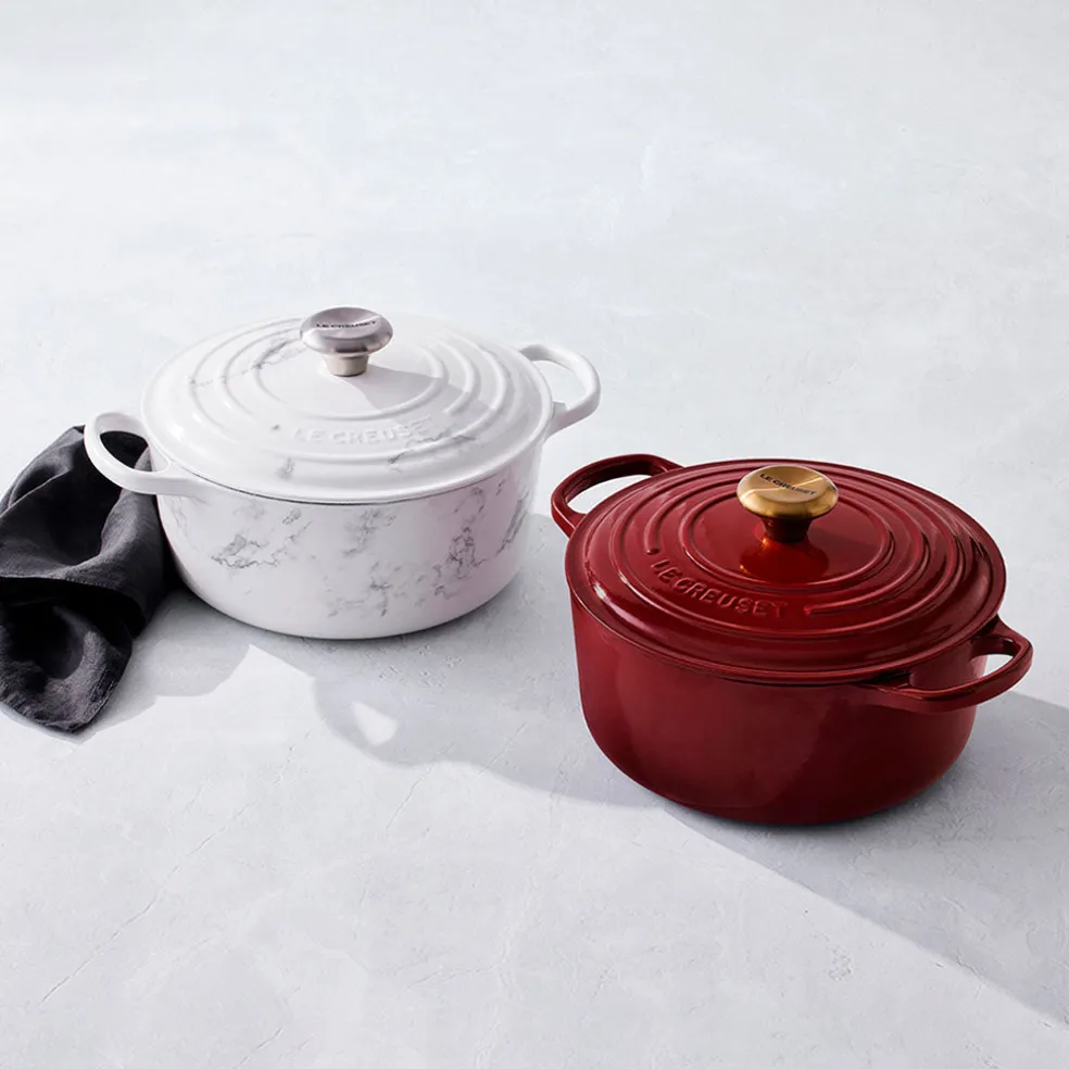 Cocotte de hierro White Marble Le Creuset (Edición Limitada)