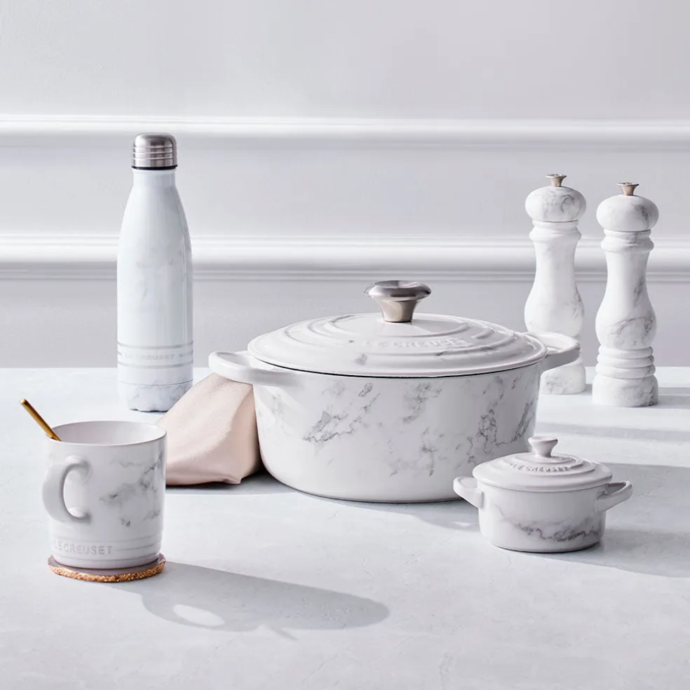 Cocotte de hierro White Marble Le Creuset (Edición Limitada)