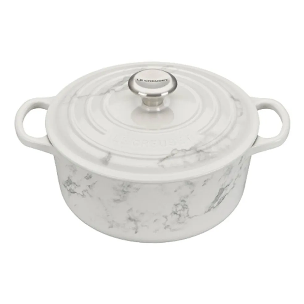 Cocotte de hierro White Marble Le Creuset (Edición Limitada)