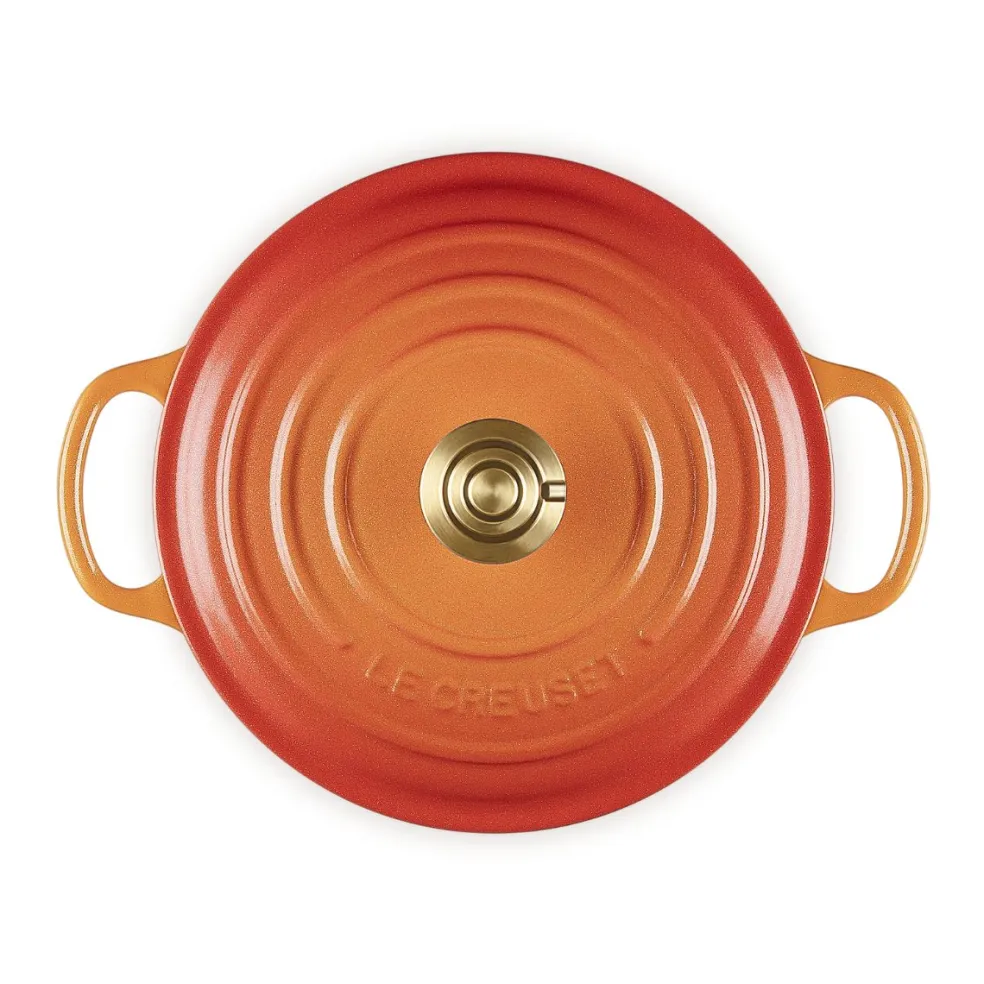 Cocotte Flamme Dorée redonda Ed. Especial Centenario Le Creuset