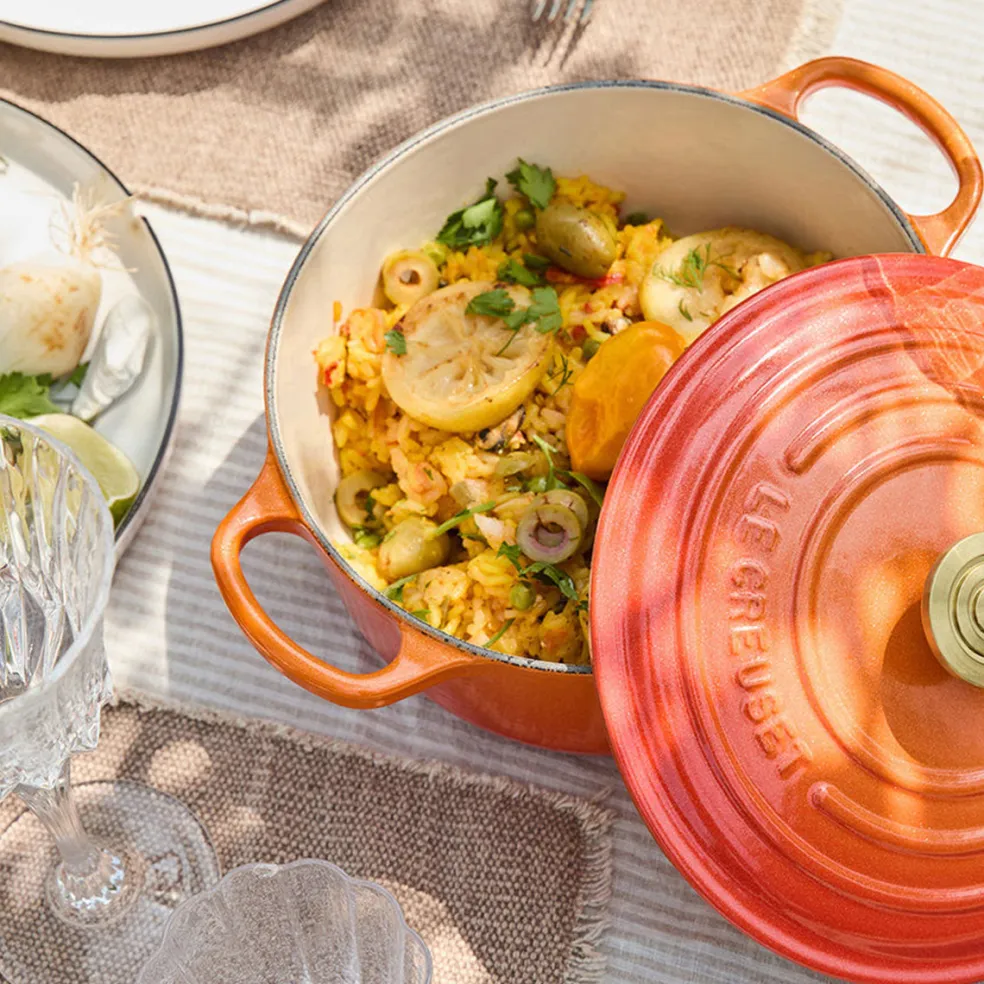 Cocotte Flamme Dorée redonda Ed. Especial Centenario Le Creuset