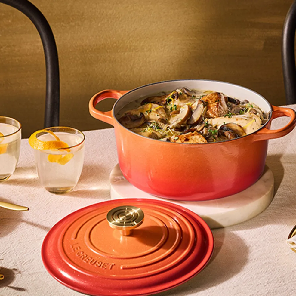 Cocotte Flamme Dorée redonda Ed. Especial Centenario Le Creuset