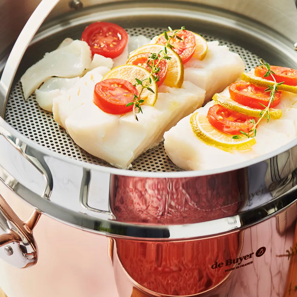 Colador inox para cocer al vapor De Buyer