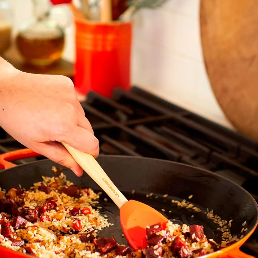 Conjunto de bote con 4 espátulas Le Creuset