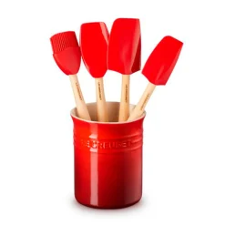 Conjunto de bote con 4 espátulas Le Creuset