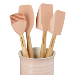 Conjunto de bote con 4 espátulas Le Creuset