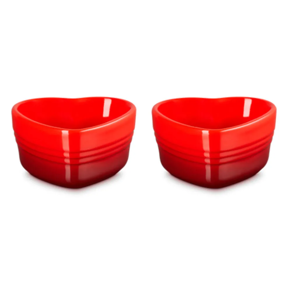 Conjunto de dos ramequines corazón Le Creuset