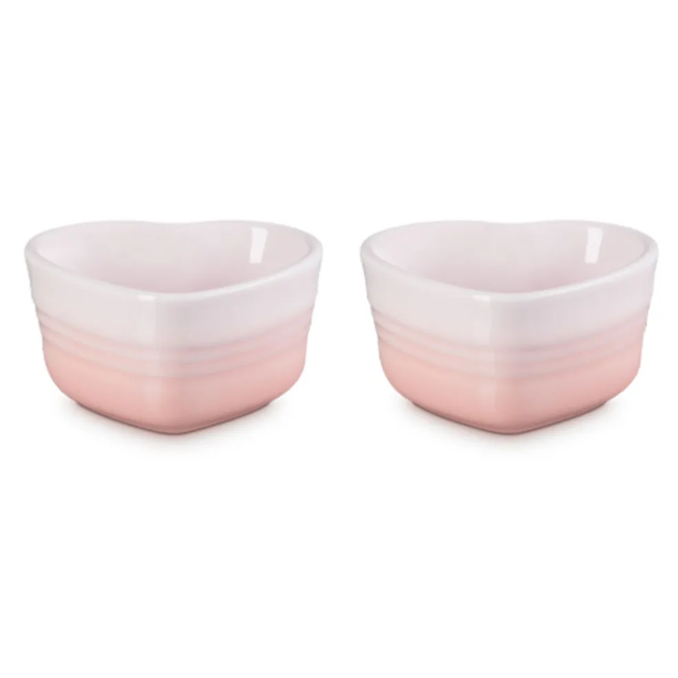 Conjunto de dos ramequines corazón Le Creuset