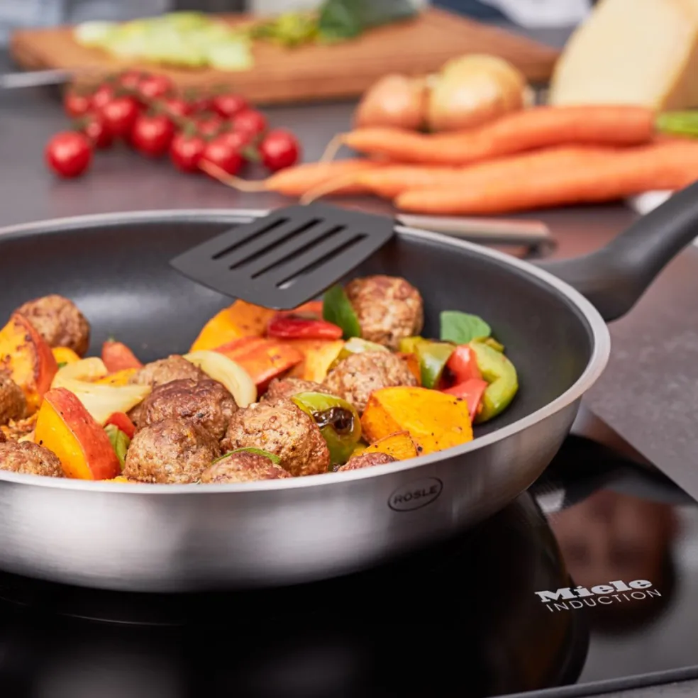 Conjunto de 3 utensilios de cocina de nailon con mango de inox Basic Line Rösle