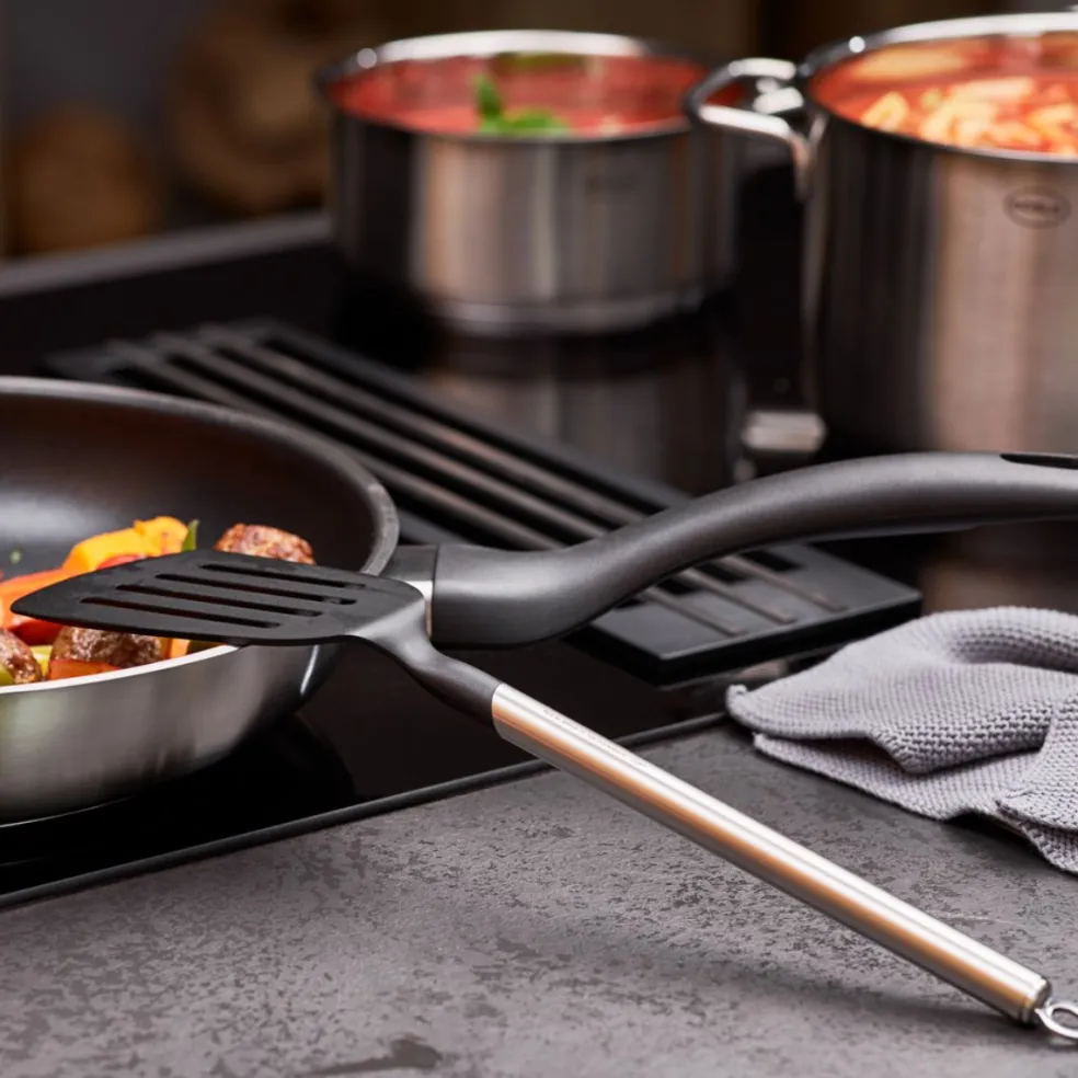 Conjunto de 3 utensilios de cocina de nailon con mango de inox Basic Line Rösle