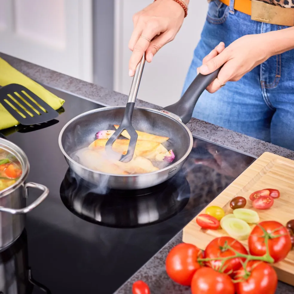 Conjunto de 3 utensilios de cocina de nailon con mango de inox Basic Line Rösle