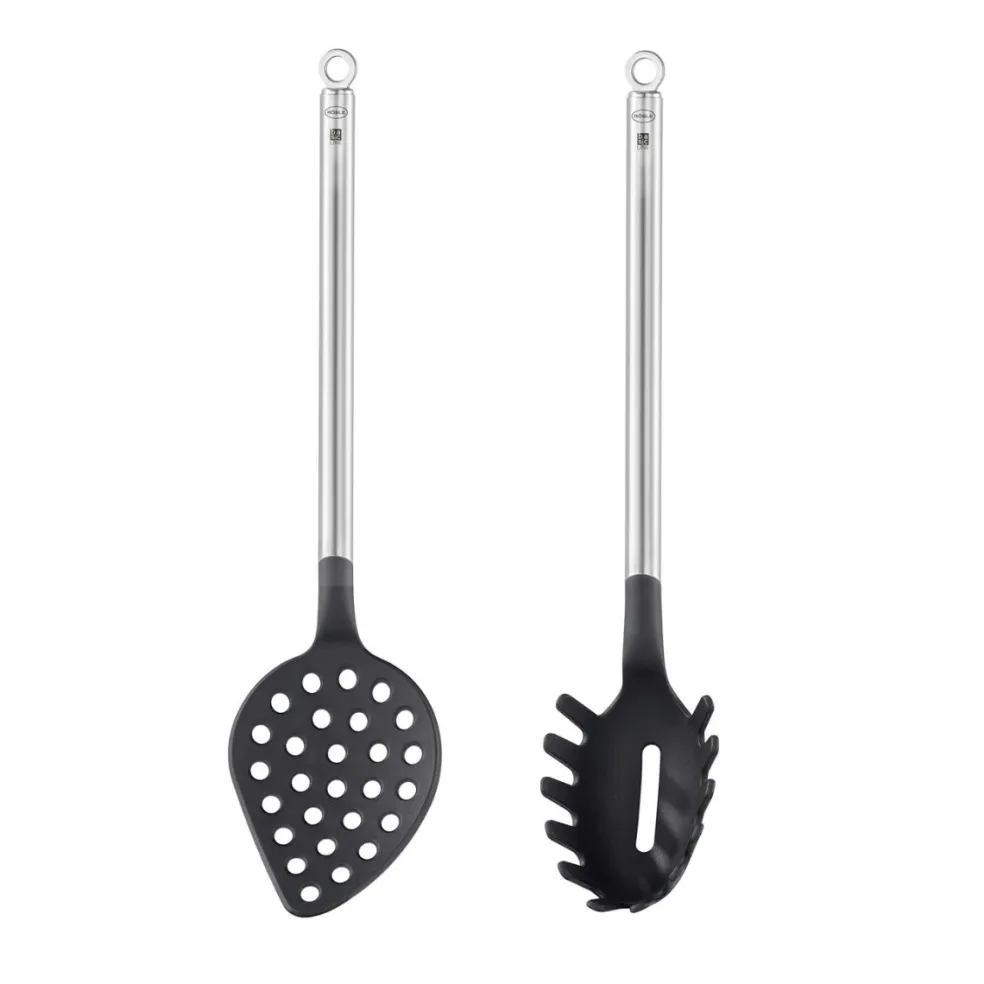 Conjunto de 2 utensilios de cocina de nailon con mango de inox Basic Line Rösle