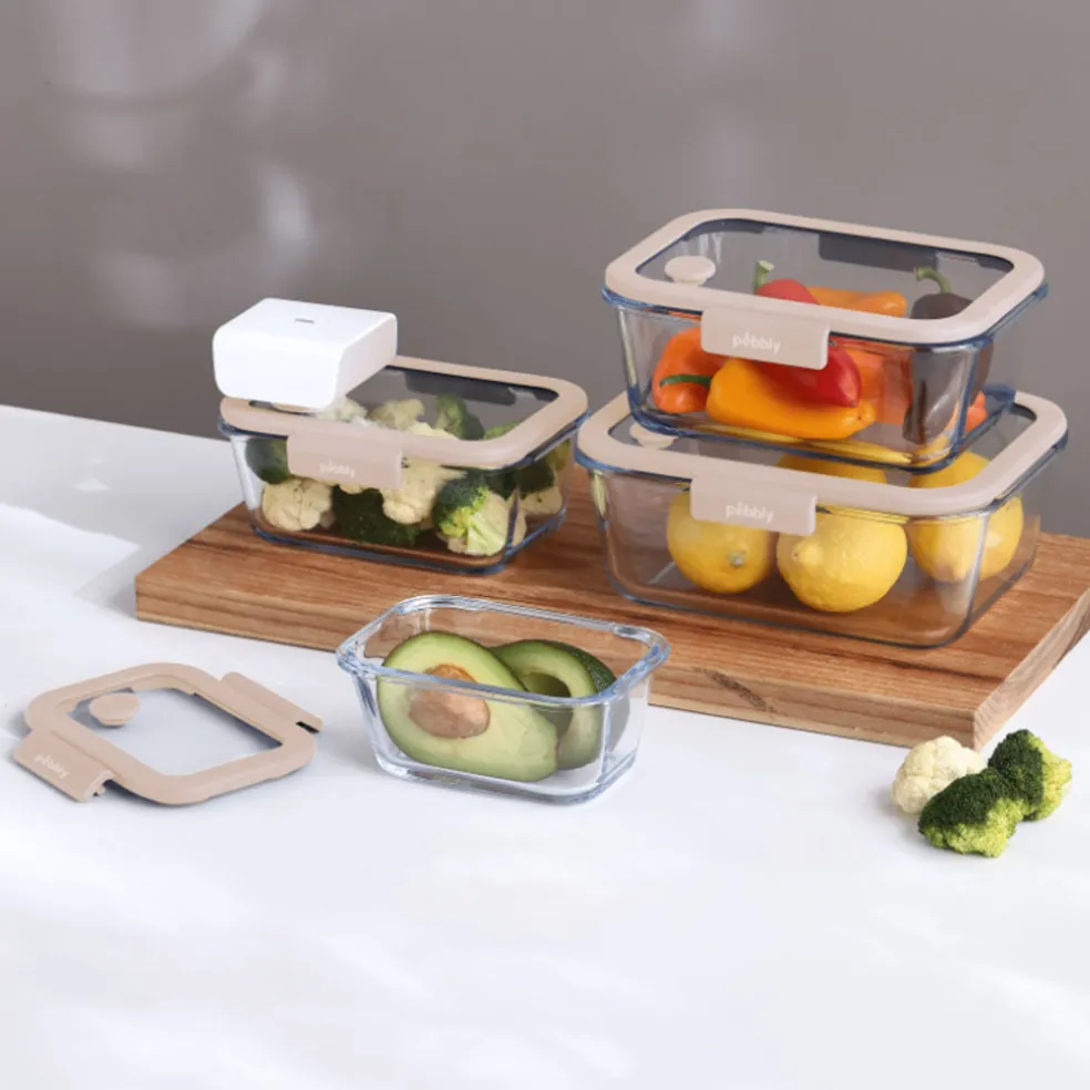 Conjunto de vacío con bomba y recipientes de Pebbly