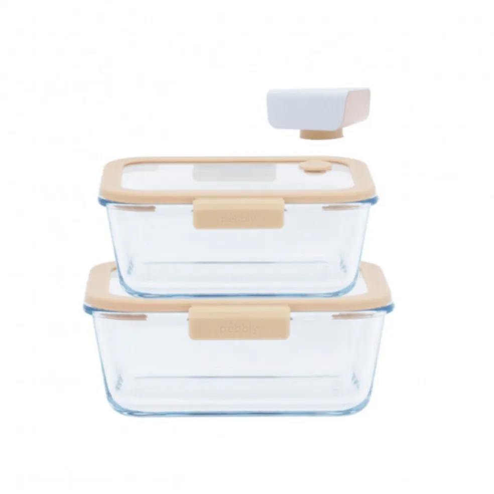 Conjunto de vacío con bomba y recipientes de Pebbly