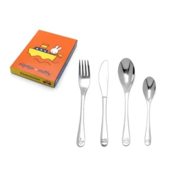 Cubertería de 4 piezas de acero inox Miffy Vehicles Zilverstad