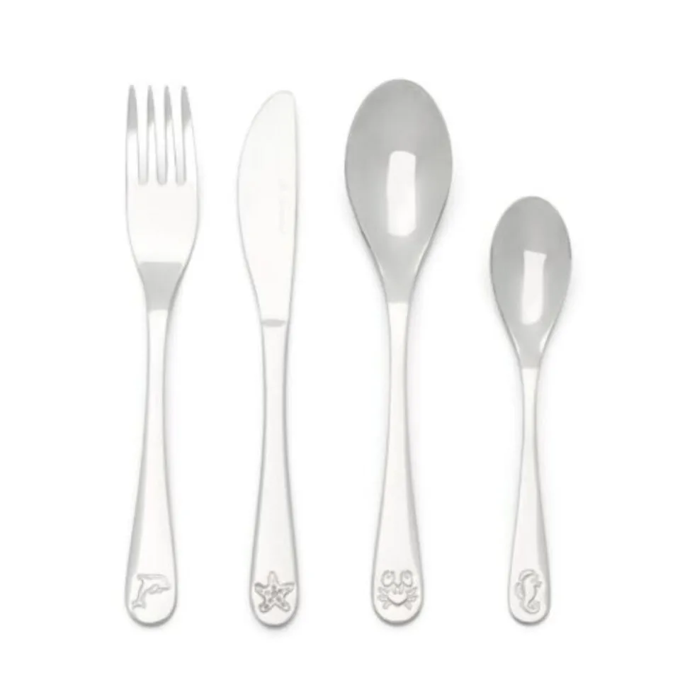 Cubertería de 4 piezas de acero inox Sea Life Zilverstad