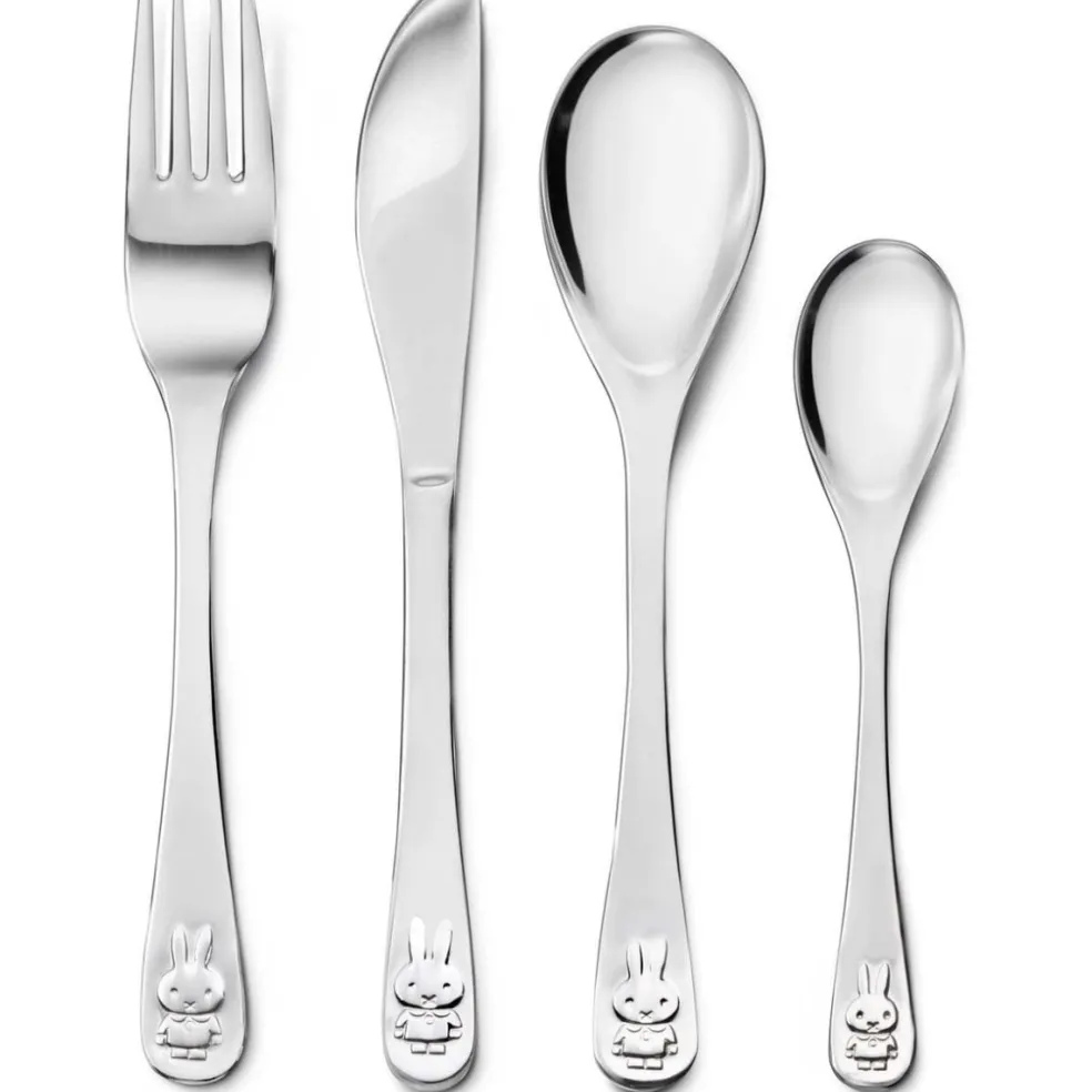 Cubertería de 4 piezas de acero inox Miffy Zilverstad